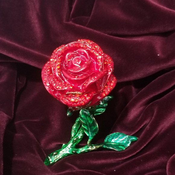 Enamel & Austrian Crystal Rose Ring Gift Box - Picture 2 of 10